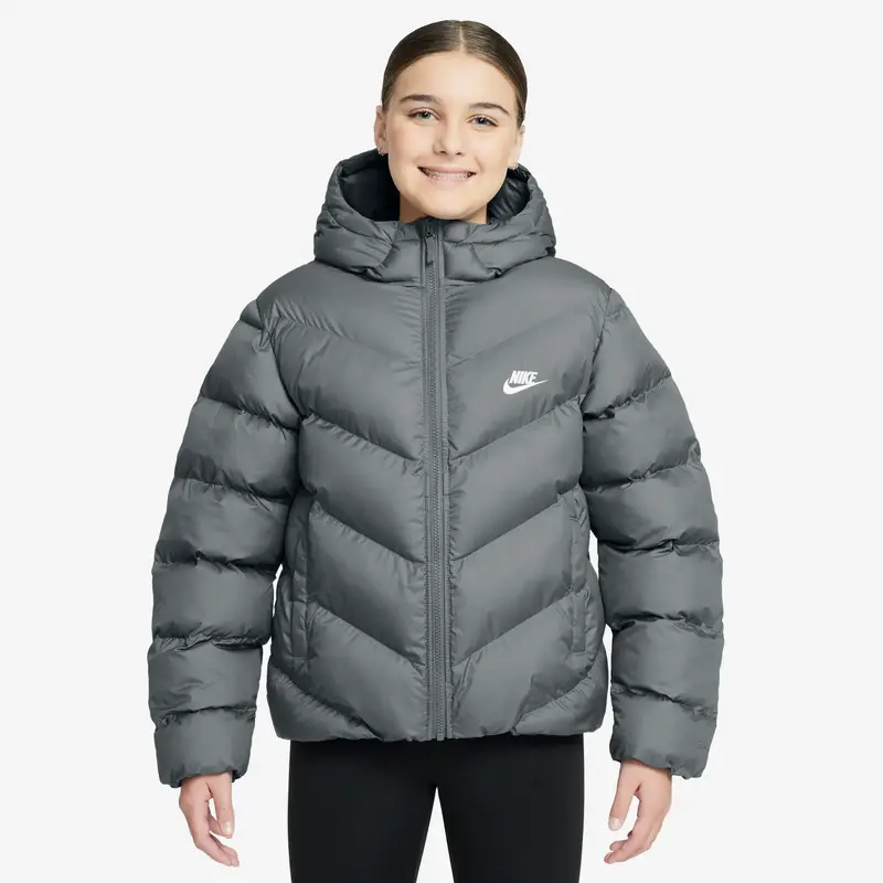 Giacca imbottita ampia per ragazza Nike All Day Play Therma-FIT Gris