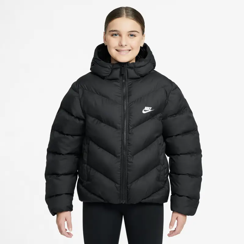 Giacca imbottita ampia per ragazza Nike All Day Play Therma-FIT Noir