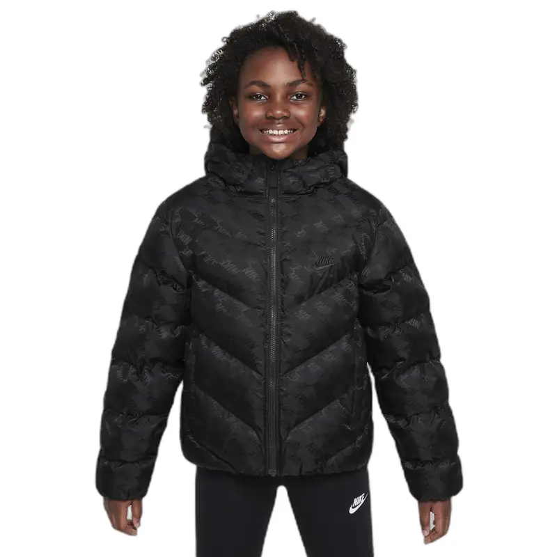 Giacca imbottita ampia per ragazza Nike All Day Play Therma-FIT Noir