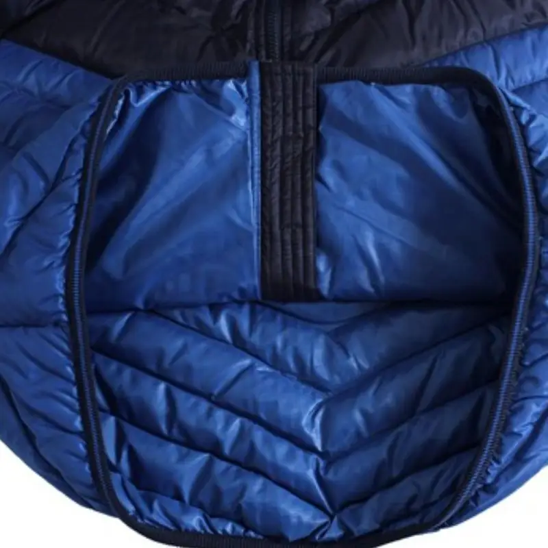 Giacca imbottita con cappuccio Nike a blocchi di colore, calda, in piuma, da uomo, capospalla, blu, nero 541457-410 M miniatura 4