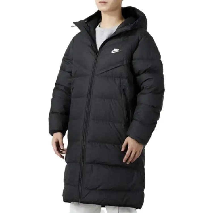 Giacca imbottita in piumino Nike Solid Warm Casual di media lunghezza con cappuccio da uomo capispalla Nero FB8180-010 XXL miniatura 5