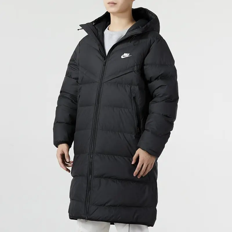 Giacca imbottita in piumino Nike Solid Warm Casual di media lunghezza con cappuccio da uomo capispalla Nero FB8180-010 XXXL miniatura 3