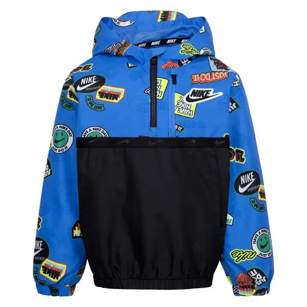 Giacca impermeabile mezza zip per bambino garçon Nike Bleu