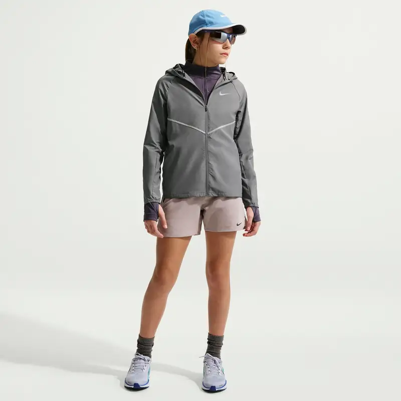 Giacca impermeabile per bambini Nike Miler Gris