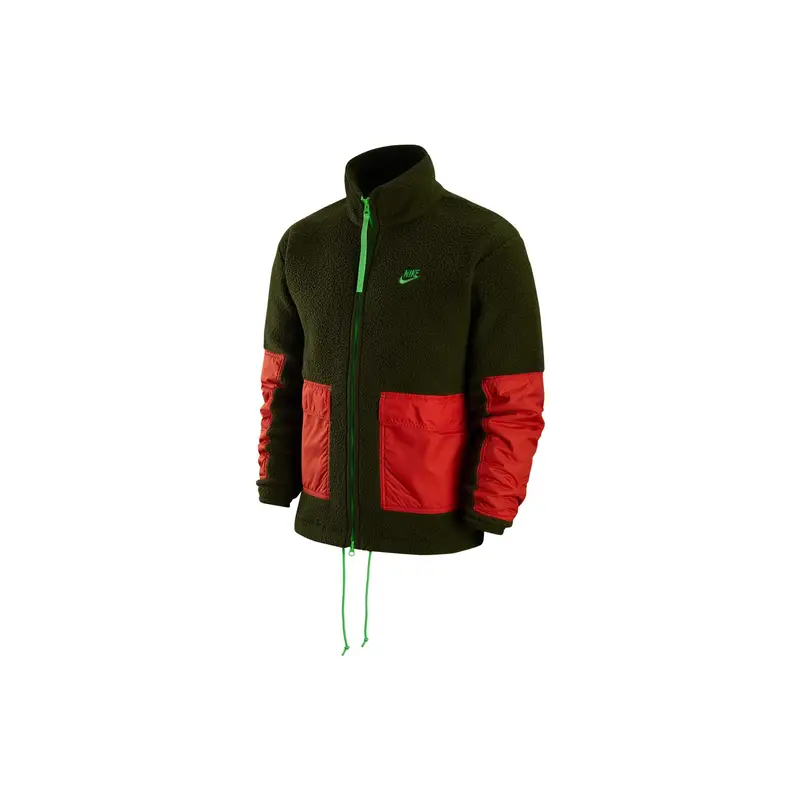 Giacca in Pile con Zip e Logo Ricamato Nike Uomo Capispalla Verde Ruccio DV8183-326 XL