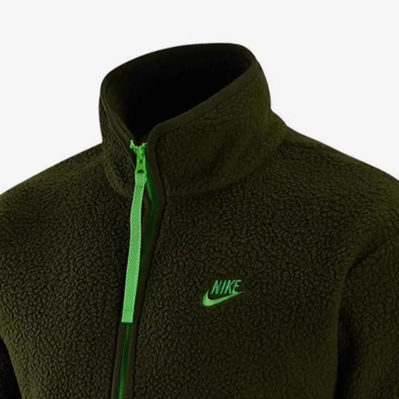 Giacca in Pile con Zip e Logo Ricamato Uomo Capispalla Verde Ruido DV8183-326 S miniatura 4