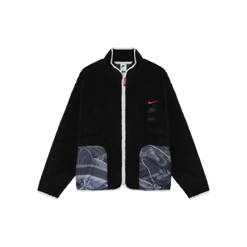 Giacca in Pile con Zip e Tasca Color Block Serie Capodanno dell Anno del Drago FW23 Nike Uomo Capispalla Nero FZ6194-010 XL