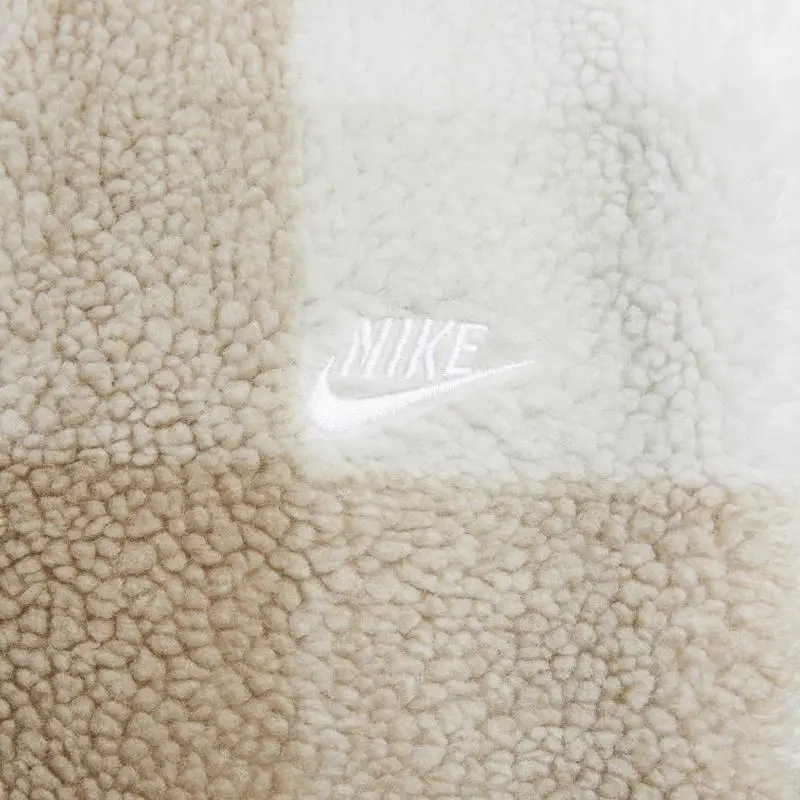 Giacca in Pile Nike Comoda Morbida Collo Alto Uomo giacche Kaki Sail-White Light-Bone FZ0898-247 S miniatura 3