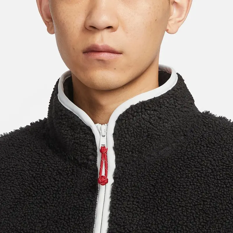 Giacca in Pile Traspirante Nike Color Block con Tasca e Zip Versatile Pantaloni Lunghi Tuta Sportiva Casual da Uomo Nero FZ6194-010+623455-010 M miniatura 3