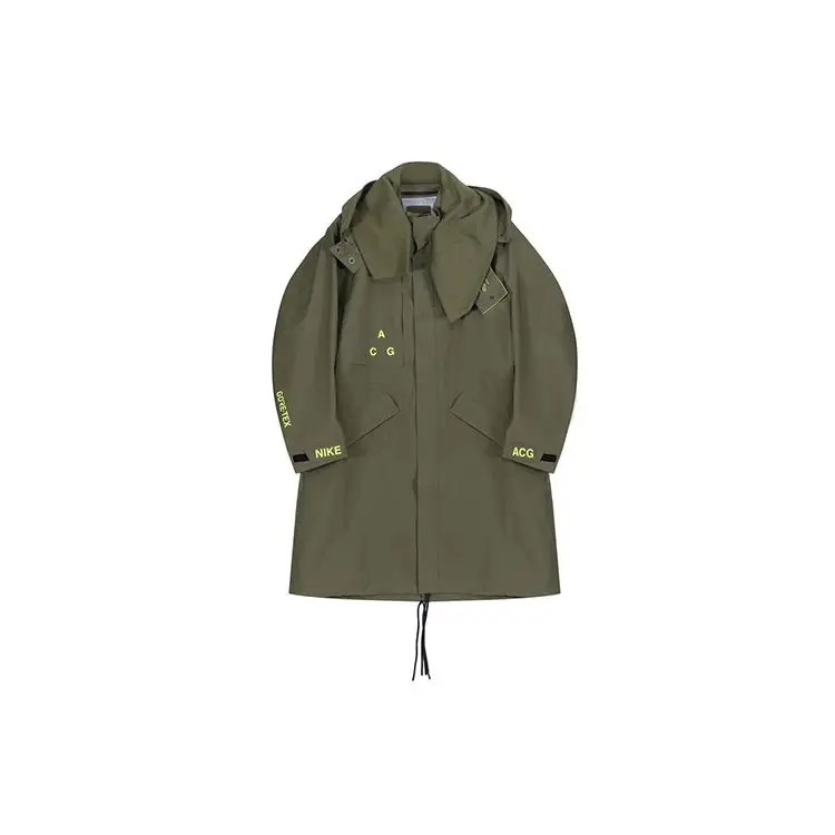 Giacca Lunga con Cappuccio Nike Lab ACG Gore-Tex Uomo Capo Esterno Verde Oliva AQ3516-395 S