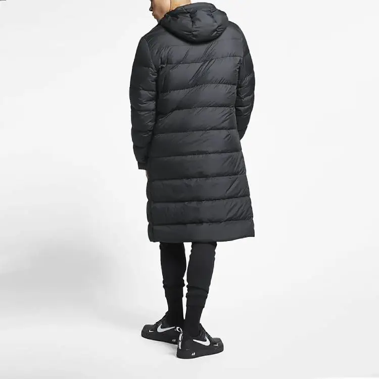 Nike Giacca Lunga Imbottita con Cappuccio Nero Uomo miniatura 2