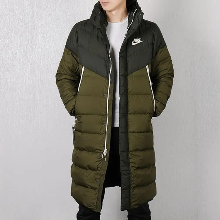 Giacca Lunga Imbottita in Piumino con Stampa Logo Nike e Collo Alto Uomo Capispalla Verde AA8854-355 XXL miniatura 2