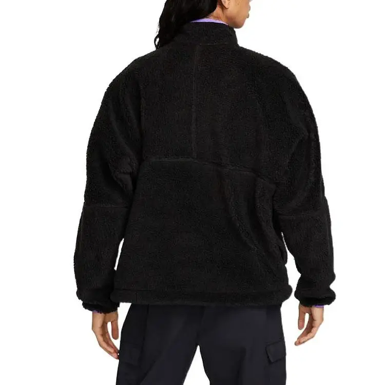 Giacca Nike con Logo Ricamato Collo Alto Mezza Zip Faux Sherpa Uomo Giacche Nero DQ4881-010 L miniatura 3