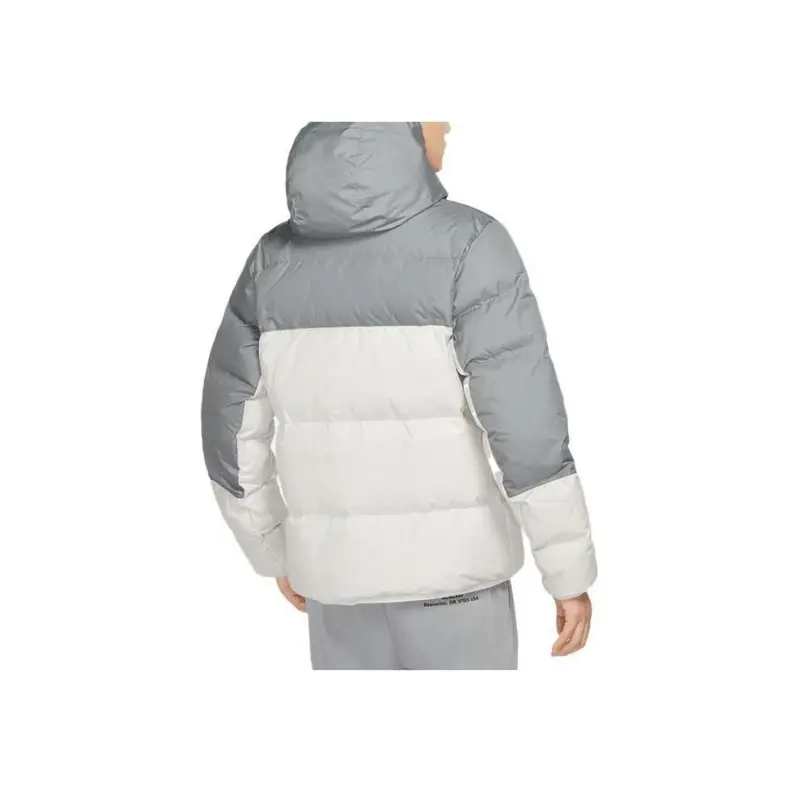 Giacca Piumino con Cappuccio Patchwork con Logo Stampato Nike Uomo Capispalla Grigio DV1132-084 L miniatura 4