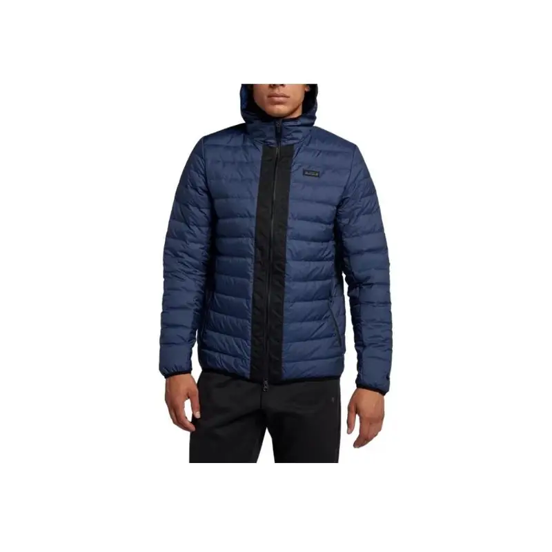 Giacca Piumino Leggera con Cappuccio e Patch Logo Color-Block Nike Uomo Capispalla Blu Scuro 927217-410 L miniatura 3