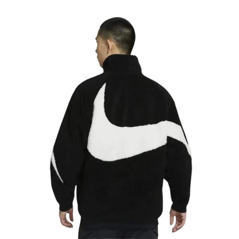 Giacca Reversibile in Boa Nike Big Swoosh Nero Bianco EU M nero miniatura 2