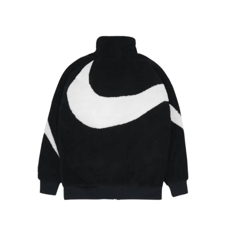 Giacca Reversibile in Boa Nike Big Swoosh Nero Bianco EU M nero miniatura 5