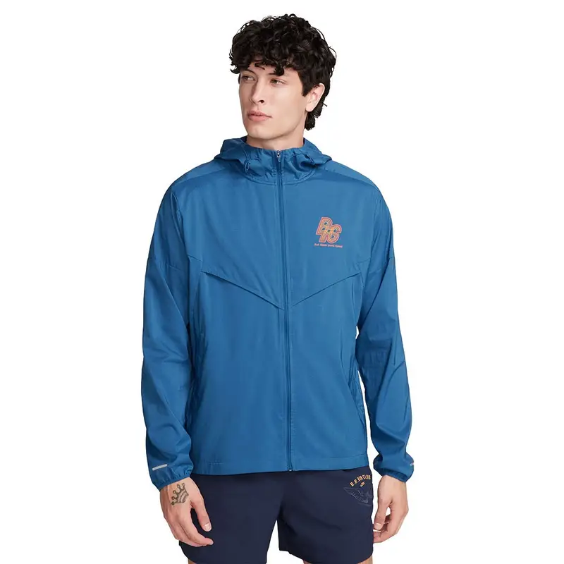 Giacca Running Windrunner Brs Court Blue Safety Arancio Uomo XL