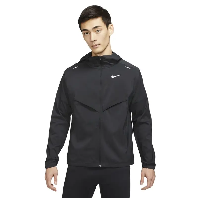 Giacca Running Windrunner Reflective Nero Argento Uomo XL