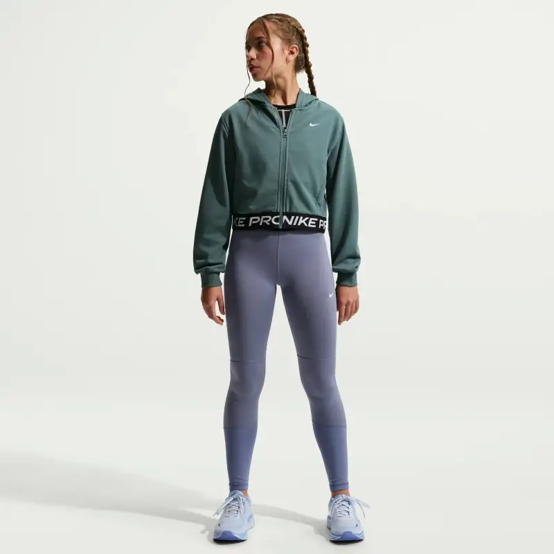 Giacca sportiva da bambina Nike Pro Fleece Gris