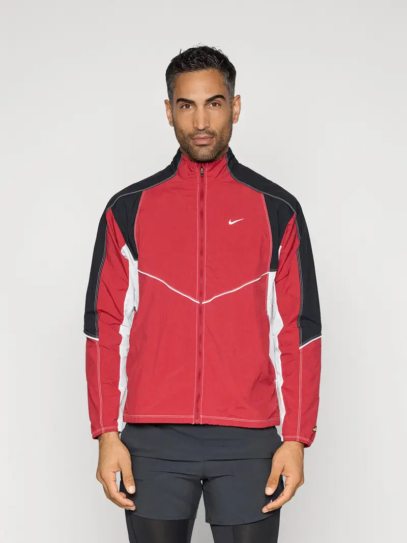 Giacca sportiva rosso arancione / nero / offwhite miniatura 2