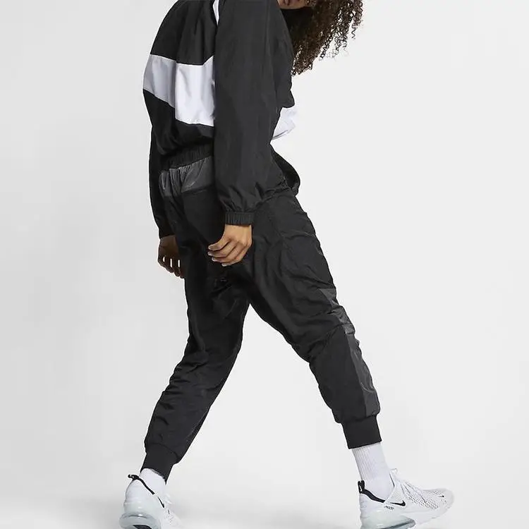 Giacca Statement Tessuta Big Swoosh Nera Uomo Streetwear AR3132-010 M miniatura 5