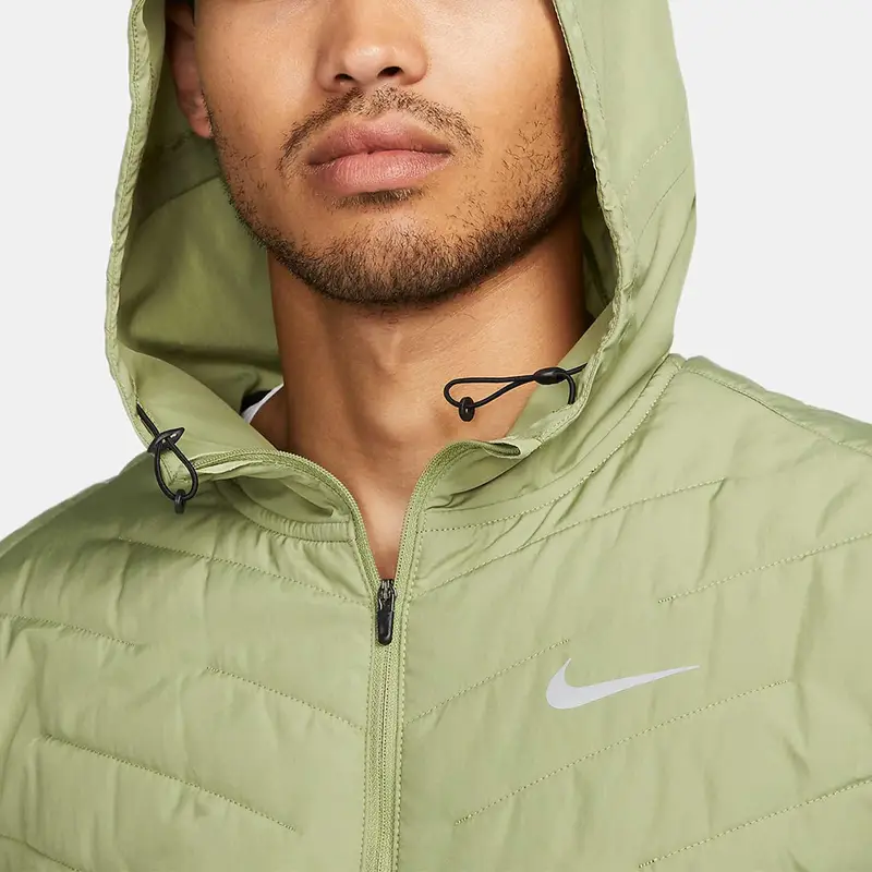 Giacca Uomo Maniche Lunghe con Cappuccio e Zip con Logo Monocolore Nike Giacche Verde DD5645-334 S miniatura 4
