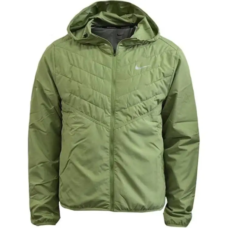 Giacca Uomo Maniche Lunghe con Cappuccio e Zip con Logo Monocolore Nike Giacche Verde DD5645-334 S