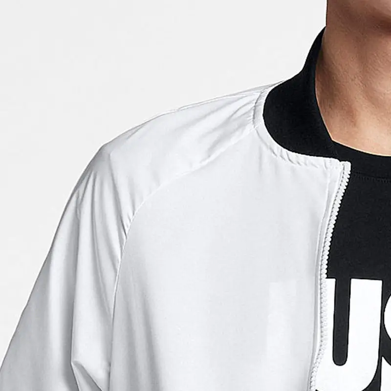 Giacca Uomo Nike Tinta Unita con Stampa Logo e Zip Capispalla Bianco 832225-100 XL miniatura 2