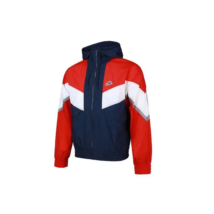 Giacche Uomo Antivento Riflettente con Cappuccio Nike Sportswear Windrunner+ Rosso CZ0782-410 XL miniatura 3