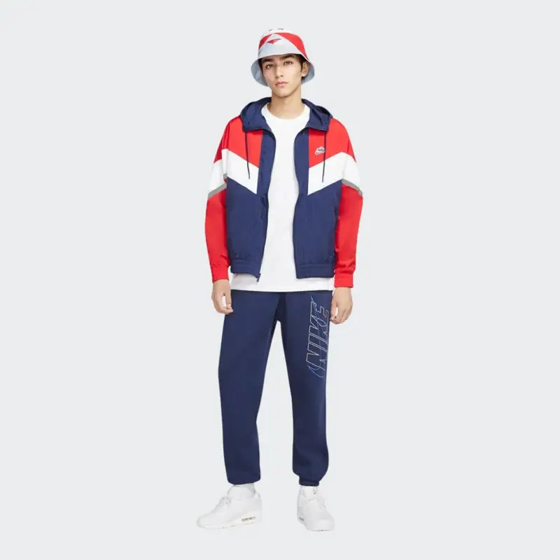 Giacche Uomo Antivento Riflettente con Cappuccio Nike Sportswear Windrunner+ Rosso CZ0782-410 XL miniatura 5