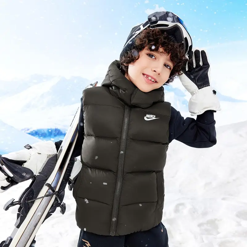 Gilet Nike con Logo Cappuccio Comfort Bambini Gilet Kalamata-Verde NY2342011GS-002 L miniatura 2