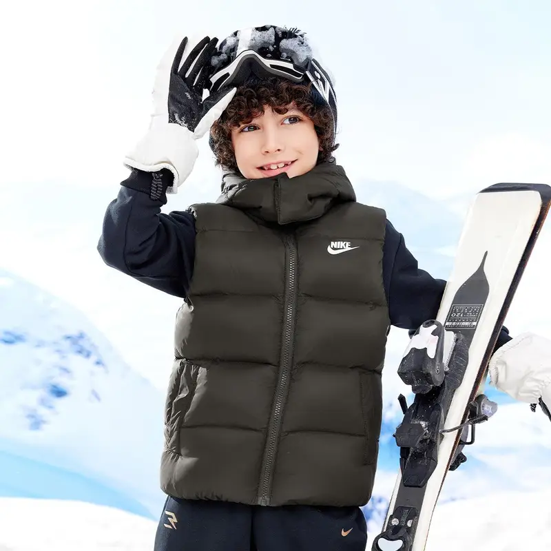 Gilet Nike con Logo Cappuccio Comfort Bambini Gilet Kalamata-Verde NY2342011GS-002 L miniatura 5