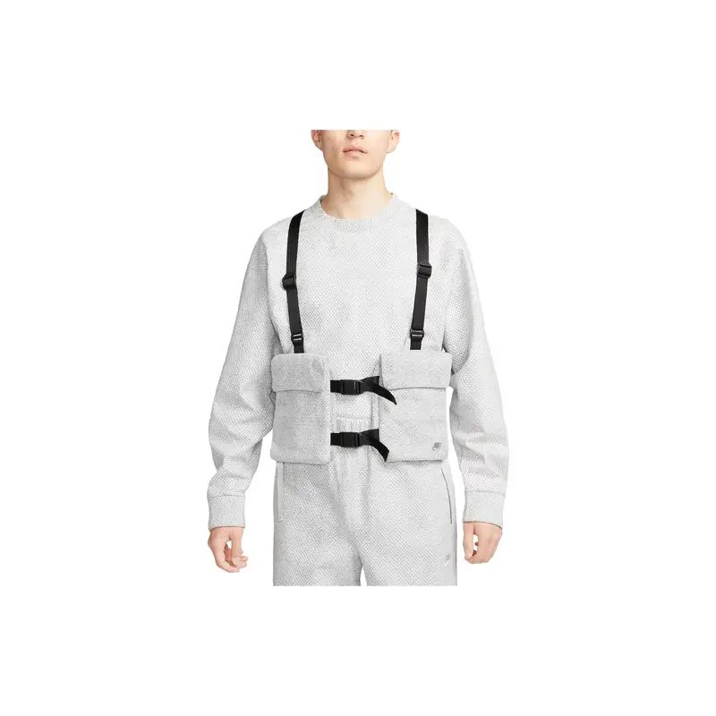 Gilet Uomo con Logo Ricamato e Tasca Doppia con Bottoni a Pressione Grigio Fumo DX9404-077 S