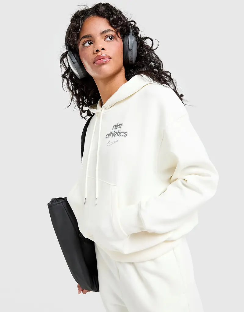 Graphic Swoosh Oversized Hoodie, whote