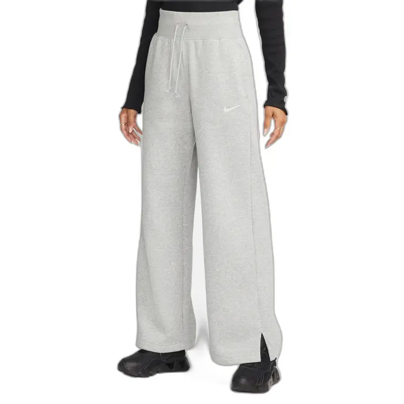 Joggers a vita alta a gamba larga da donna Nike Phoenix Fleece Gris