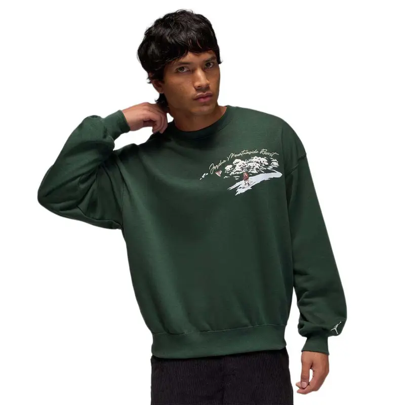 Jordan Brooklyn Felpa Girocollo Verde Uomo L