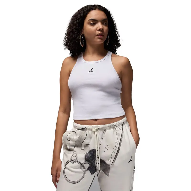 Jordan Canotta Crop Bianco Donna L