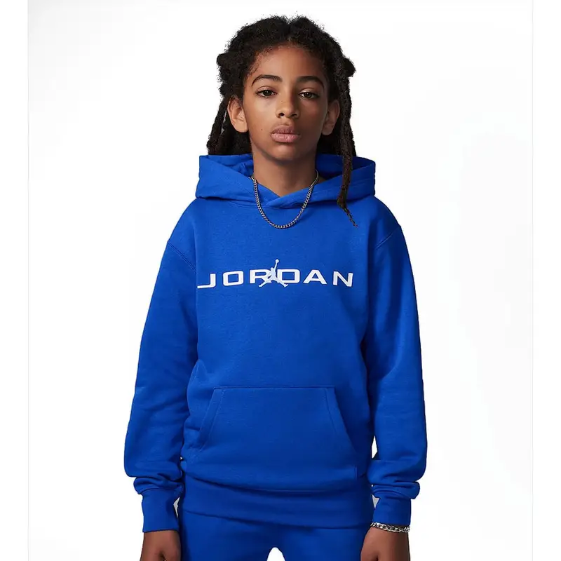 Jordan Felpa Con Cappuccio Baseline Fleece Blu Ragazzo 10/12 Anni