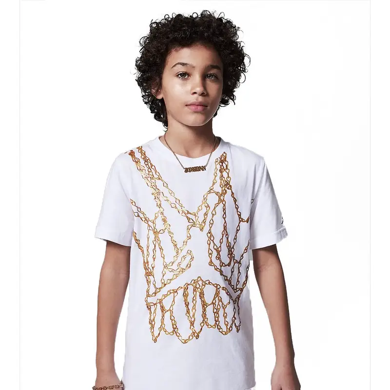 Jordan T-Shirt Chain Jumpman Bianco Ragazzo 12/13 Anni