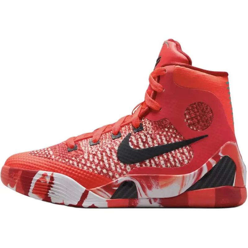 Kobe 9 Elite GS Natale 2024 Sneakers Bambino Rosso Cremisi Brillante Nero HJ9446-600 32