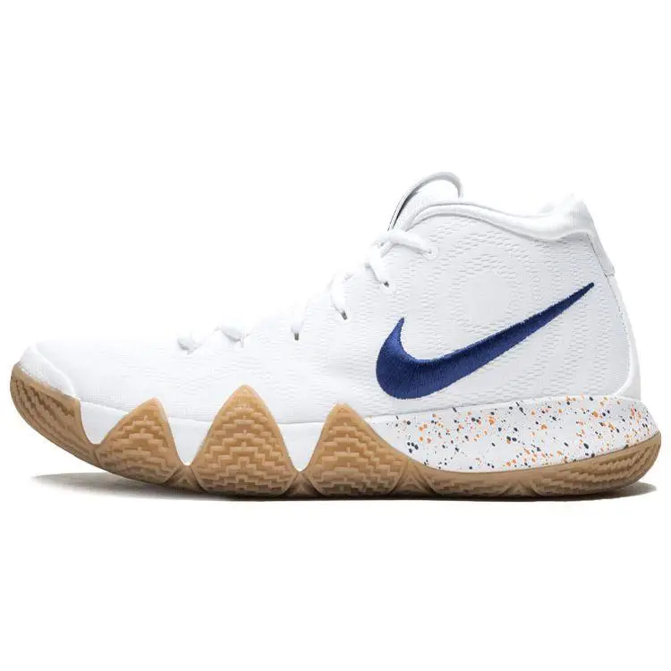 Kyrie 4 Uncle Drew Scarpe da Ginnastica da Uomo Bianco Blu Profondo Gomma Marrone Chiaro 943806-100 44