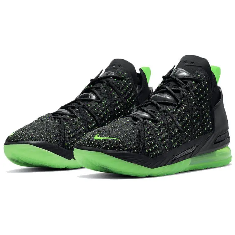LeBron 18 EP Dunkman Sneakers da Uomo Nero Verde Elettrico CQ9284-005 42 miniatura 3