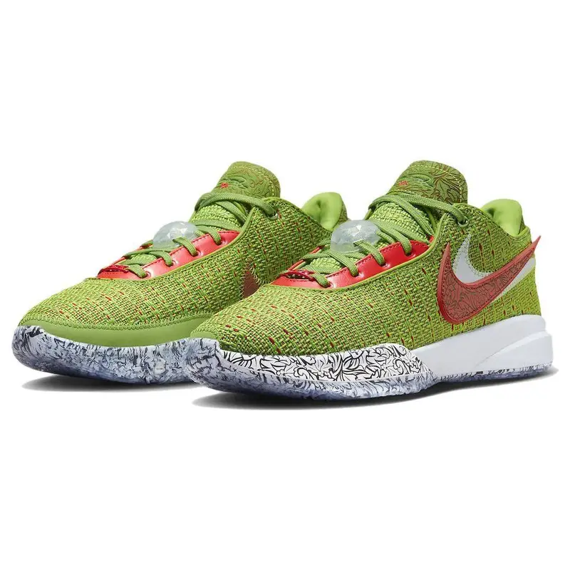 LeBron 20 EP Calza Uomo Sneakers Verde Verde Mela Rosso Università FJ4956-300 47 5 miniatura 4