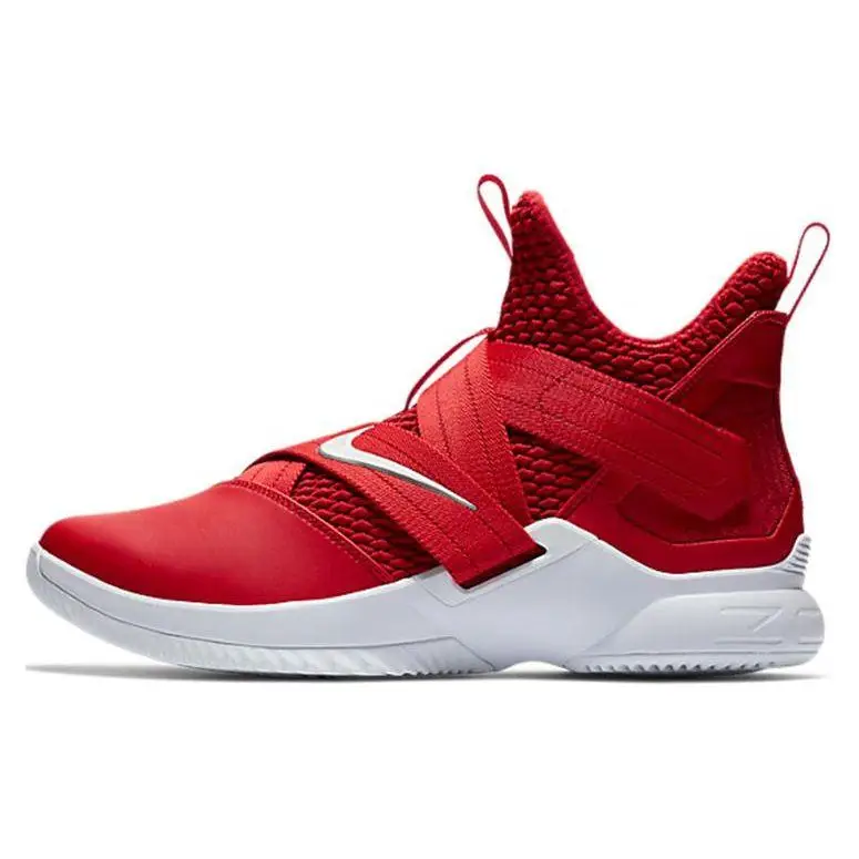 LeBron Soldier 12 TB University Red Scarpe da Ginnastica da Uomo Bianco-Metallizzato-Argento AT3872-603 44