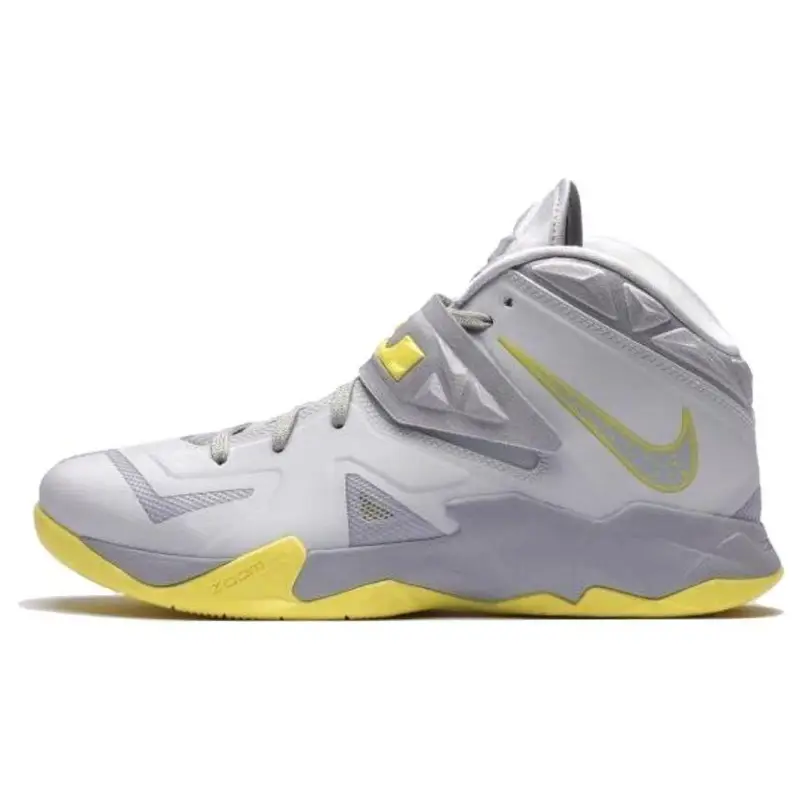 LeBron Zoom Solider 7 Giallo Sonico Scarpe da Ginnastica da Uomo Platino Puro Grigio Lupo Giallo Sonico 599264-001 44