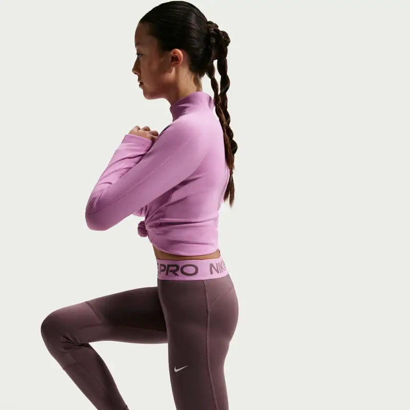 Leggings da bambina Nike Pro Marron