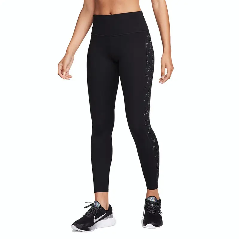 Leggings Running Fast 7 8 Nero Reflective Argento Donna L
