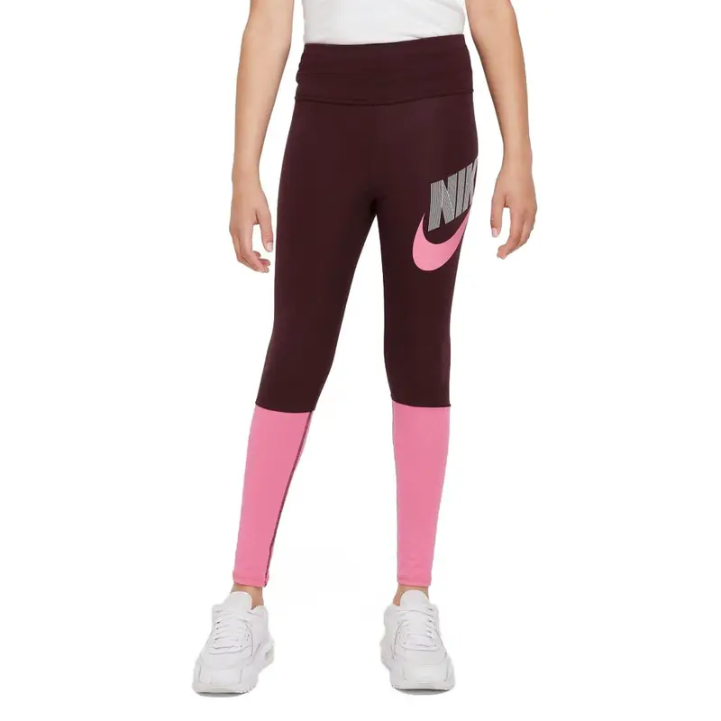 Leggings Sportivi Bicolore Bordeaux Rosa Bambina S - Ragazzo