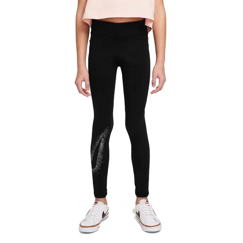 Leggings Sportivi Metallic Shine Nero Bambina XS